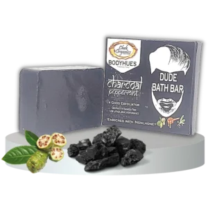 chekorganics bodyhues – dude charcoal peppermint soap 100gm set of two