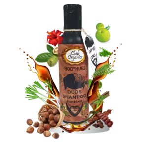 chekorganics bodyhues – men dude herbal shampoo & hair oil 100ml each