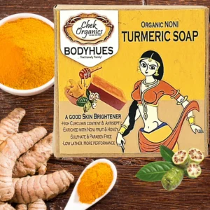 chekorganics bodyhues – noni turmeric soap 100gm set of two