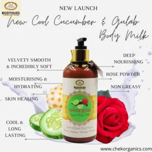 chekorganic bodyhues – taruna gulab body milk 250gm